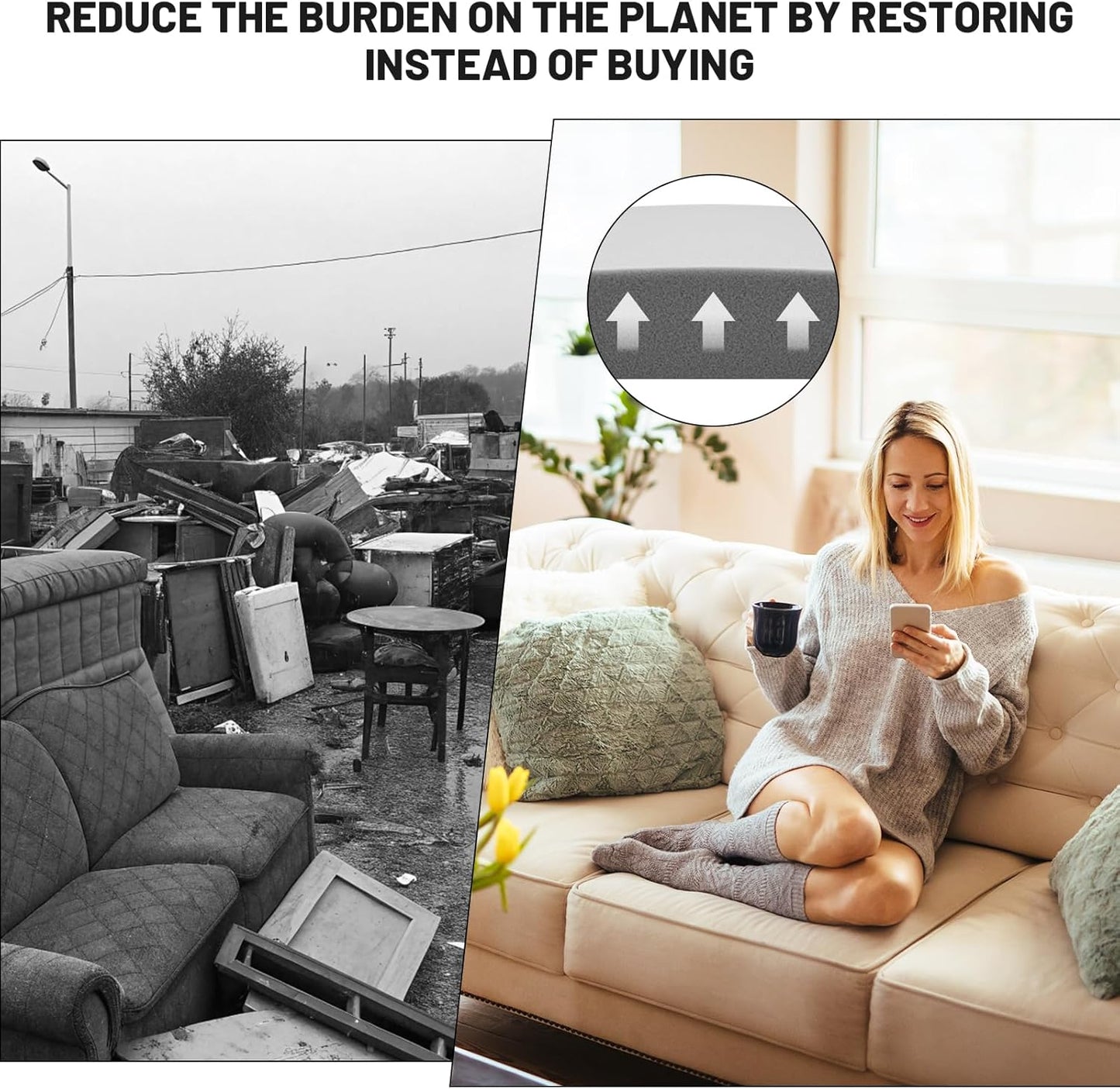 Couch Cushion Support for Sagging Seat – 3 Pack 20x20x3.15 Inch Sofa Cushion Board Saver & Replacement Insert for Saggy Couch or Chair, Quick No-Tool Install with 40D Memory Foam