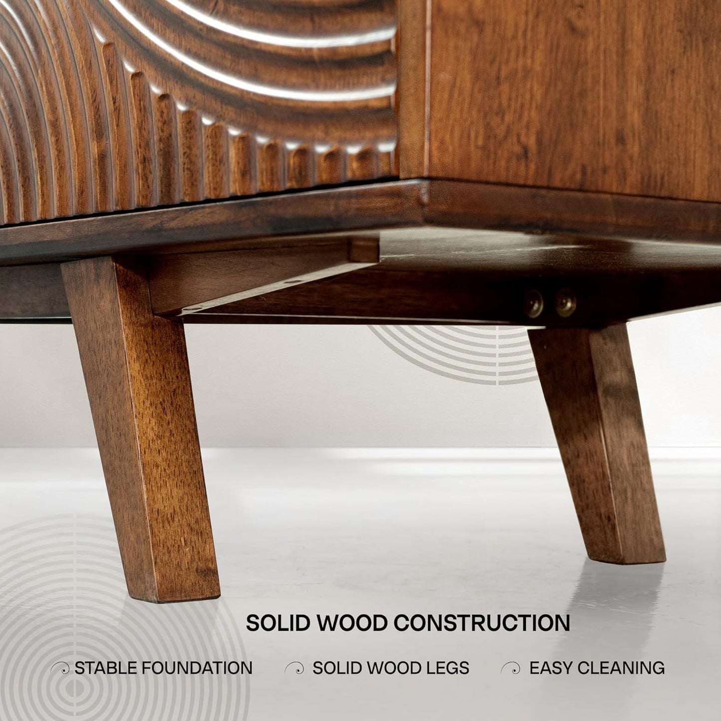 Acacia Harmony TV Stand for TVs up to 75+ Inch Entertainment Center with Storage Shelves and Cable Management, Modern Farmhouse TV Media Console Table Wood TV Stands for Living Room Bedroom, Walnut