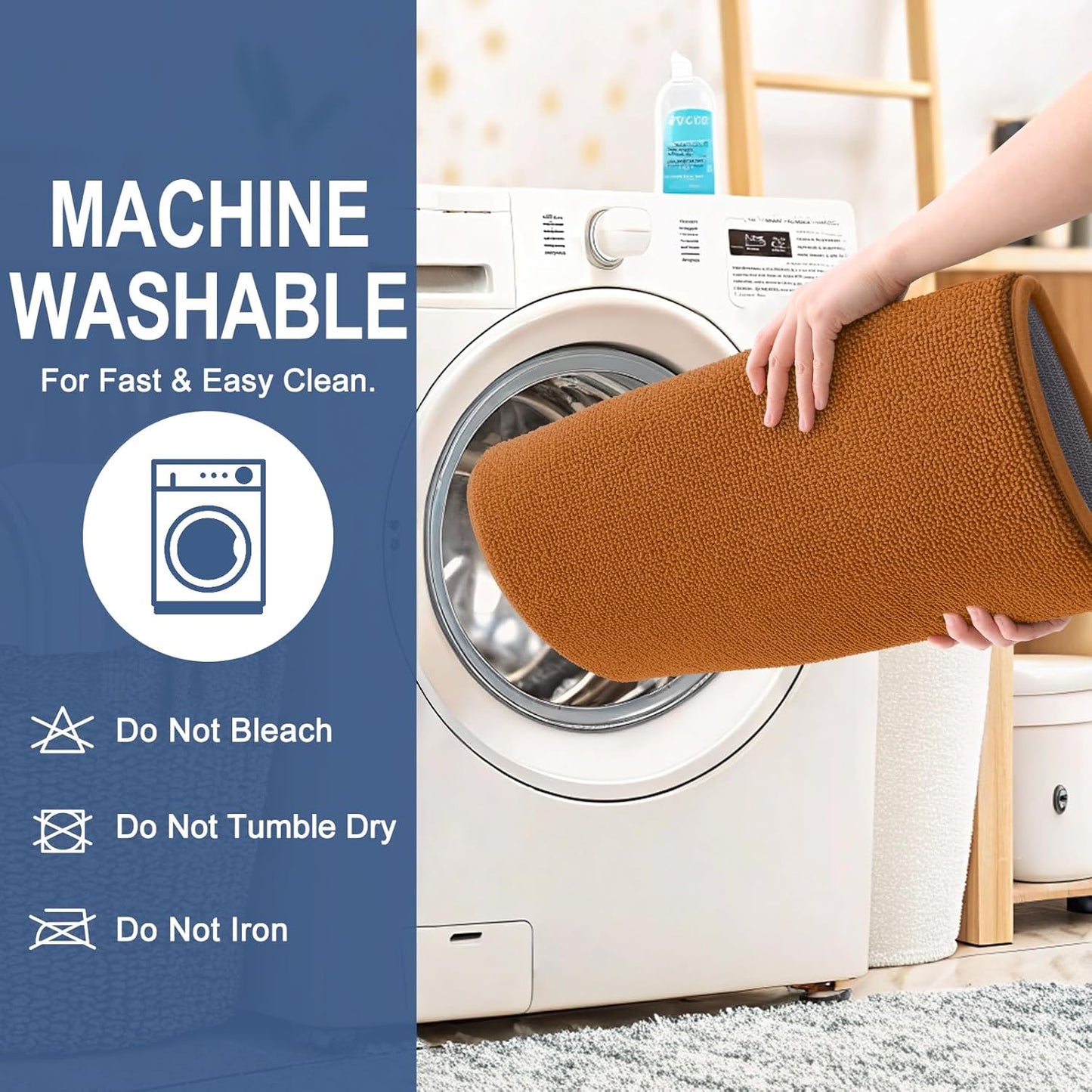 OLANLY Thick Memory Foam Bath Mat Rug 24x16, Extra Soft Absorbent Bathroom Rug, Quick Dry Bath Mats, Non-Slip, Machine Washable Carpet for Bathroom, Tub and Shower, Home Decor Accessories, Ochre