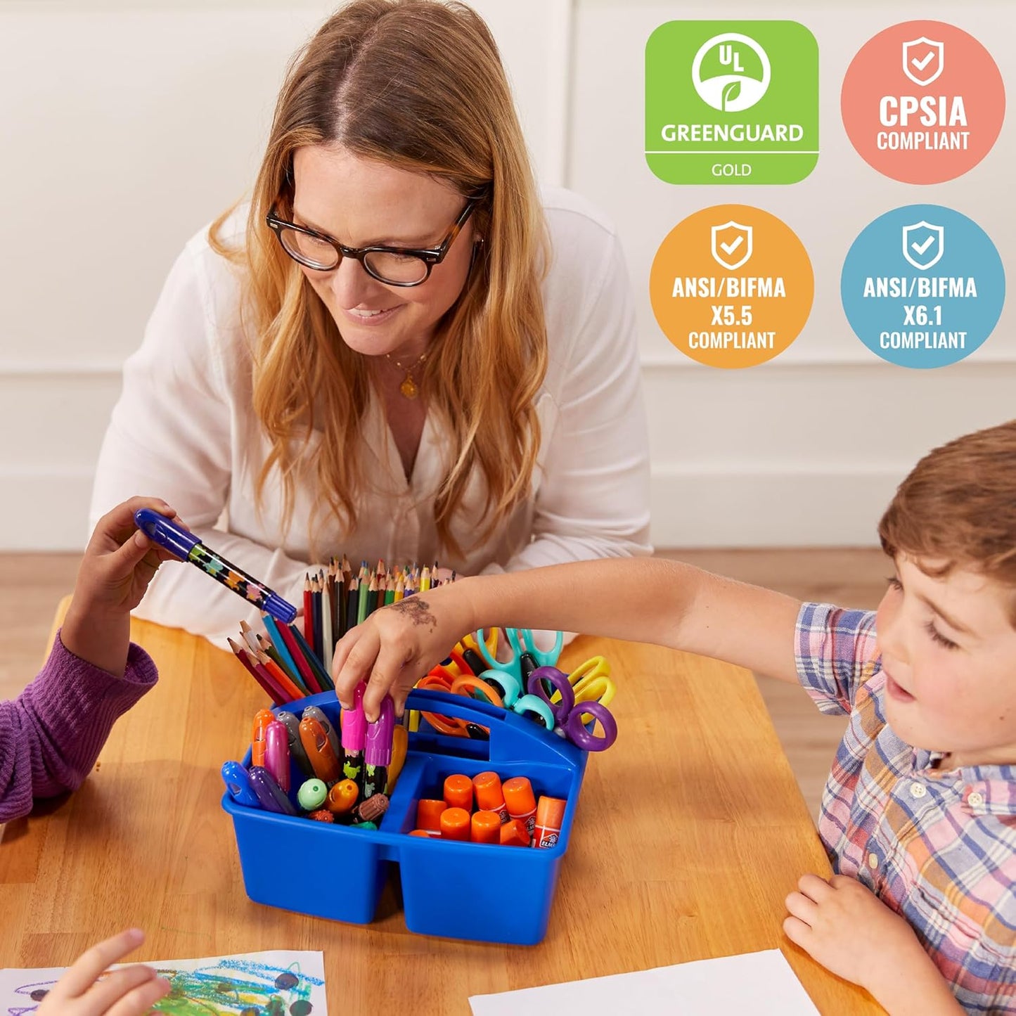 ECR4Kids 24in x 36in Rectangular Hardwood Table and Chair Set, 12in Seat Height, Kids Furniture, Honey