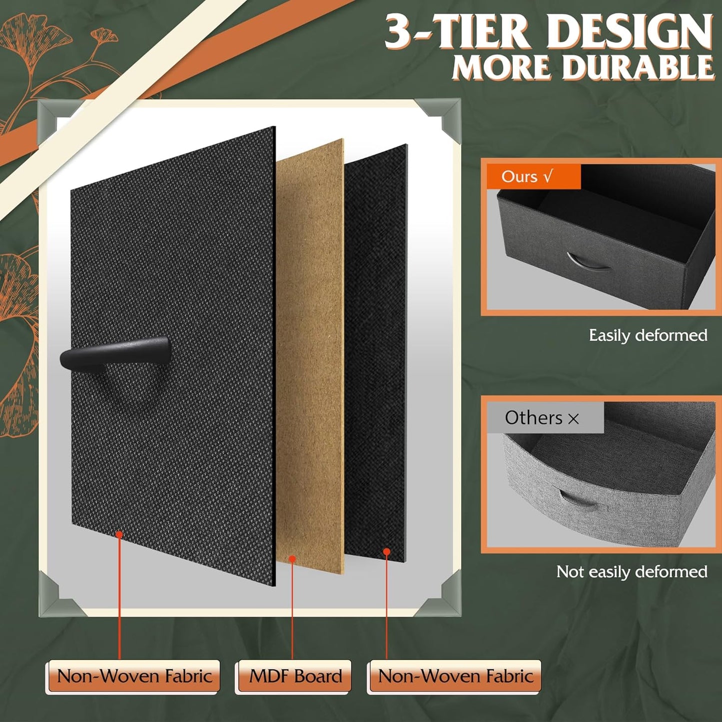 WLIVE Dresser for Bedroom with 8 Drawers, Wide Fabric Dresser for Storage and Organization, Bedroom Dressers, Chest of Drawers for Living Room, Closet, Hallway, Black