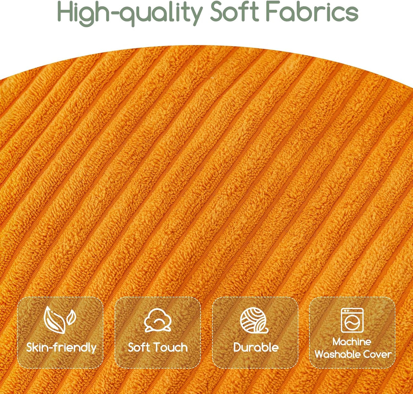 Giant Bean Bag Chair Bed for Adults,Convertible Beanbag Folds from Lazy Chair to Floor Mattress Bed,Large Floor Sofa Couch for Adult,Couples,Family,High-Density Foam Filling, Machine Washable, Orange