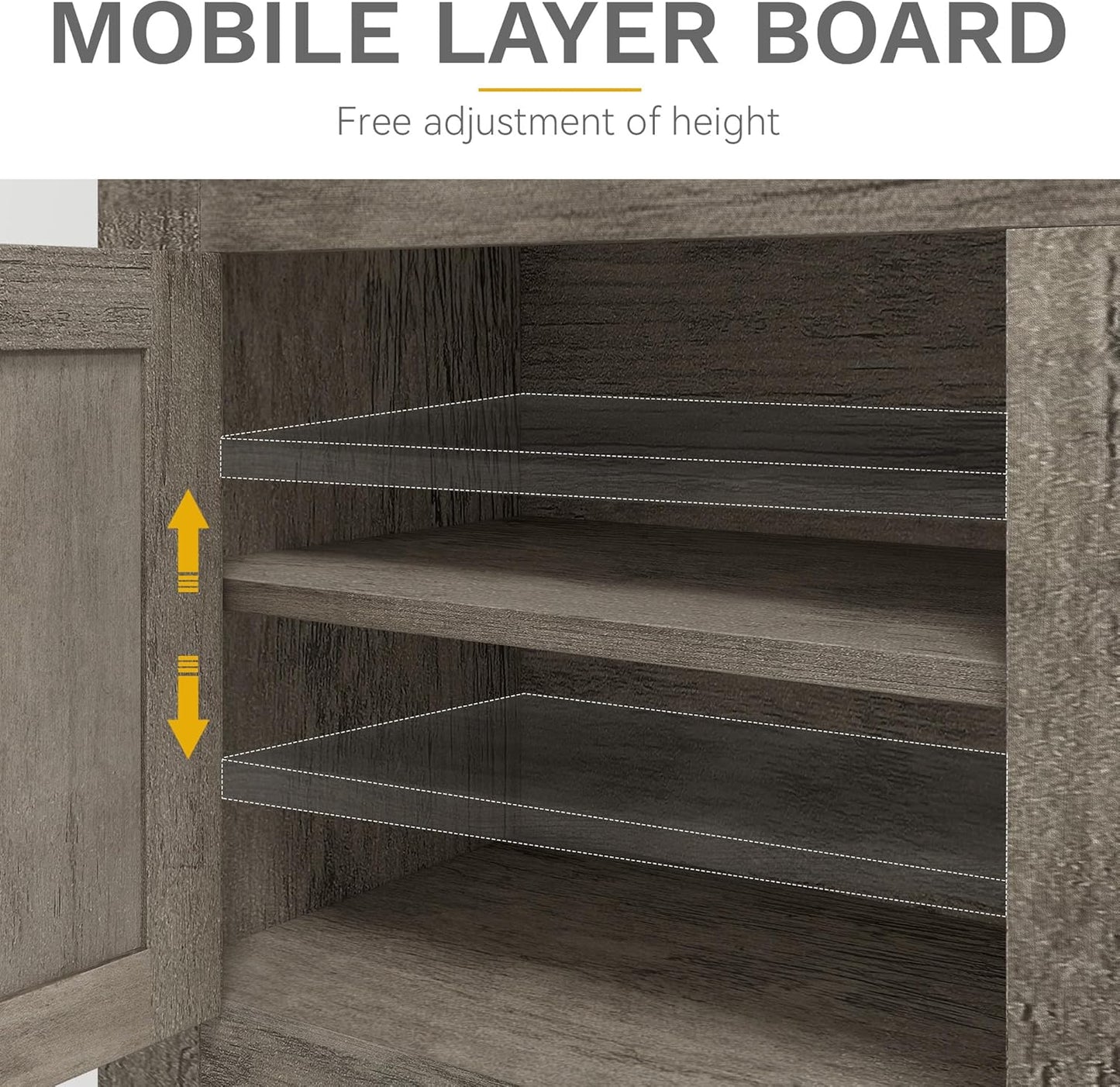 DWVO Farmhouse TV Stand for 75/80 Inches TVs, Entertainment Centers Furniture 30" Tall, TV Consoles with Storage Drawers & Power Outlet, Rustic TV Stands for Living Room, Washed Grey