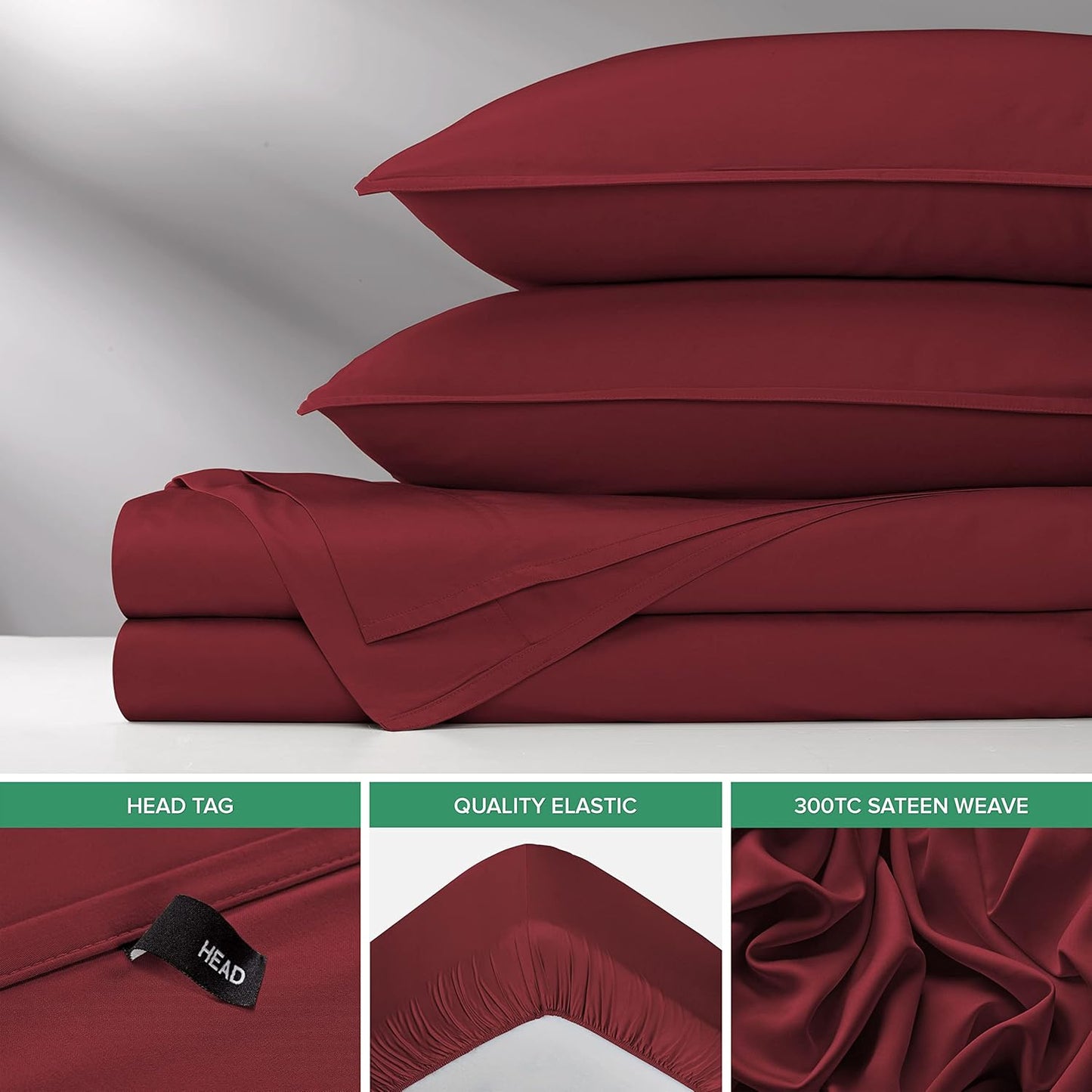 California King Sheets by Pure Bamboo, Genuine 100% Organic Viscose Derived from Bamboo Bed Sheet Set, Soft & Cooling, Double Stitching, Lifetime Quality Promise (California King, Merlot)