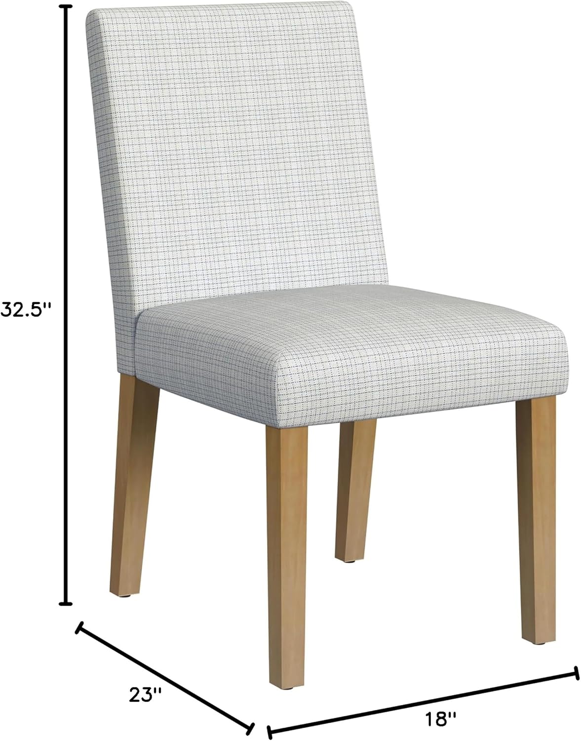 HomePop Home Decor |Classic Upholstered Parsons Dining Chairs |Decorative Home Furniture, Cream Mini Grid Pattern (Single Pack)
