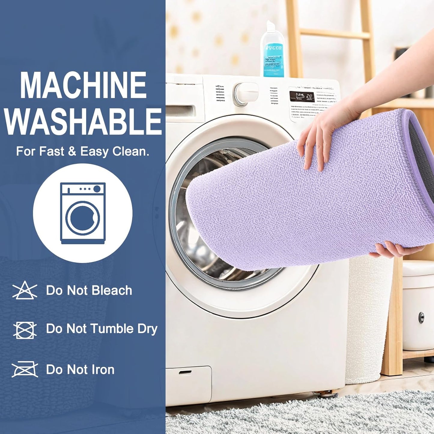 OLANLY Thick Memory Foam Bath Mat Rug 30x20, Extra Soft Absorbent Bathroom Rug, Quick Dry Bath Mats, Non-Slip, Machine Washable Carpet for Bathroom, Tub and Shower, Home Decor Accessories, Lavender