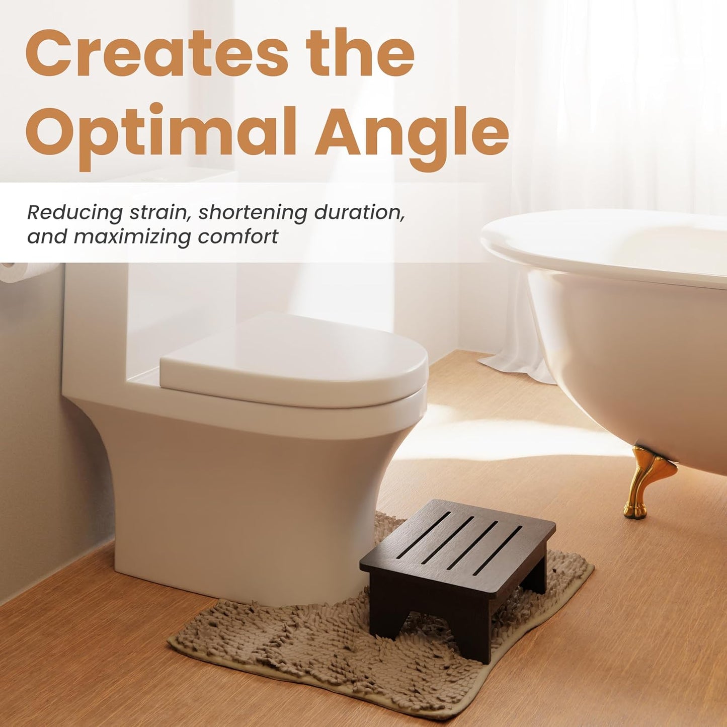 Holana 6.5" Wooden Step Stool for Adults (No Assemble Required)- 500 Lbs One Step Stools for High Bed Riser - Small Stepping Stool for Elderly, Seniors, Kid/Bathroom, Bed, Kitchen (Black)