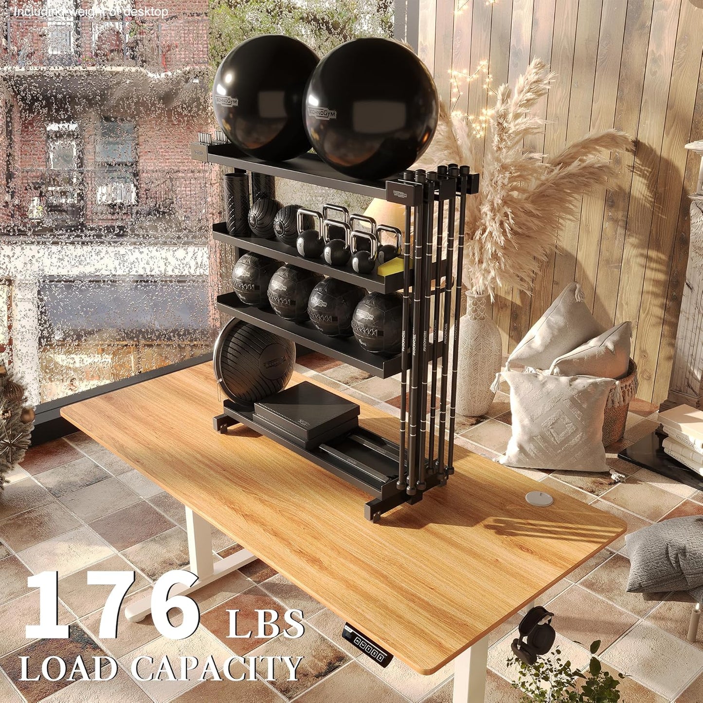 Monomi Electric Standing Desk, 63 x 28 inches Height Adjustable Ergonomic Home Office Sit Stand Up Desk with Memory Preset Controller (Natural Top/White Frame)