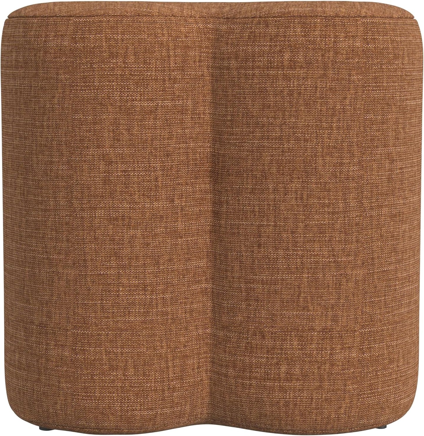 HomePop Upholstered Clover Shaped Ottoman (No Lid, Seat Only) Home Décor | Foot Rest Pouf – Rust Orange Chenille
