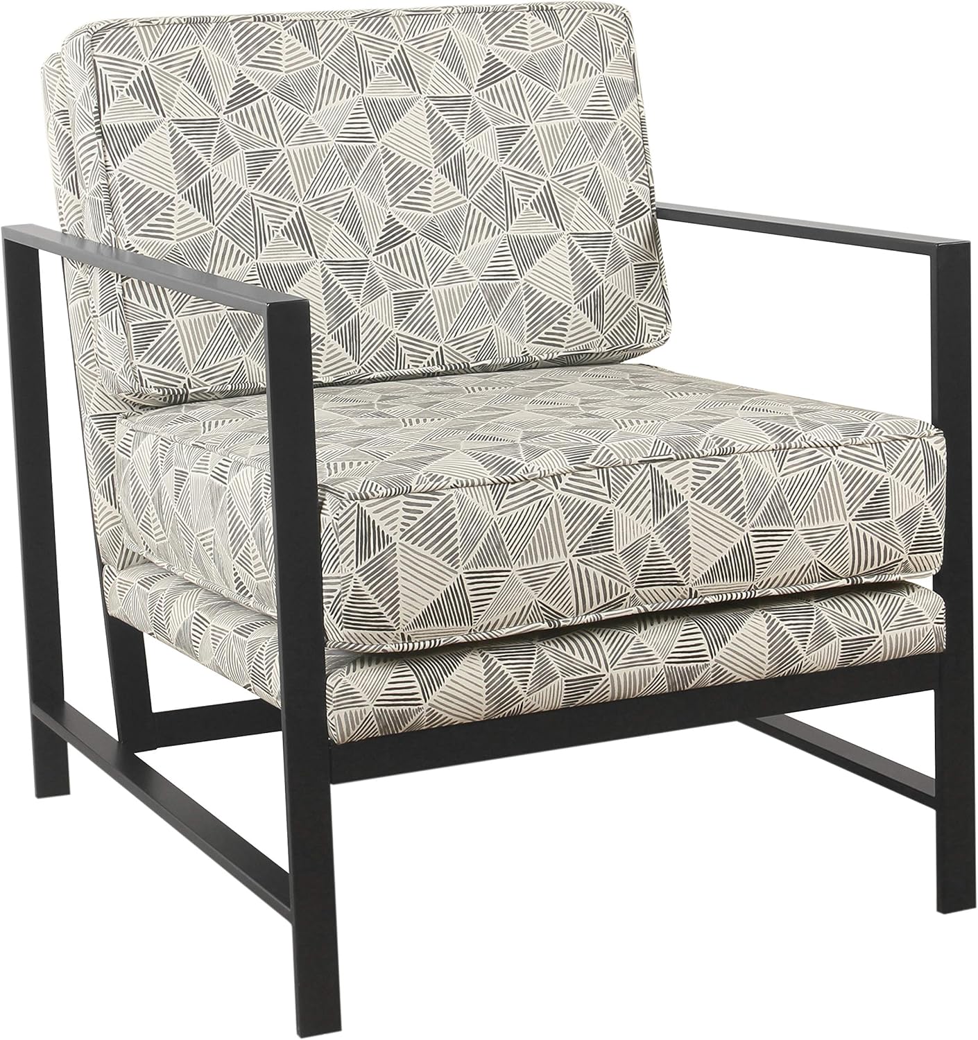 HomePop Modern Metal Frame Accent Chair Home Décor|Accent Chairs for Living Room & Bedroom - Gray Lines