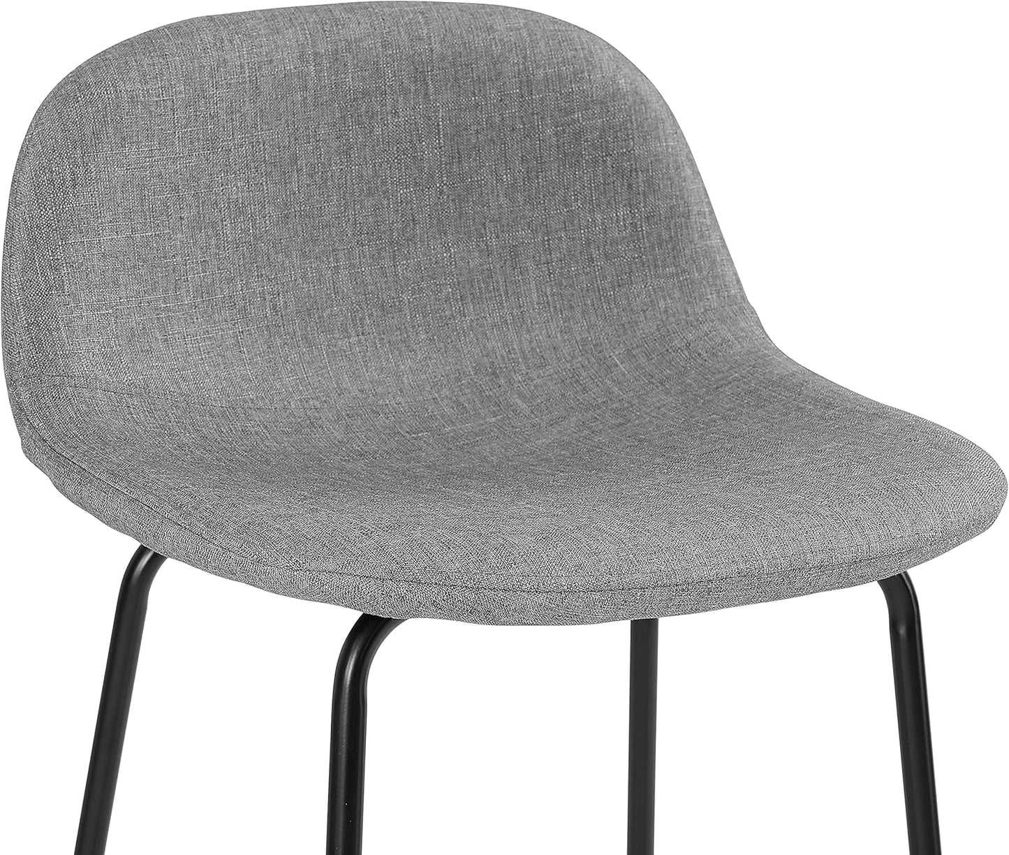 Crosley Furniture Riley Upholstered Seat Bar Stools Set of 2, Gray/Matte Black