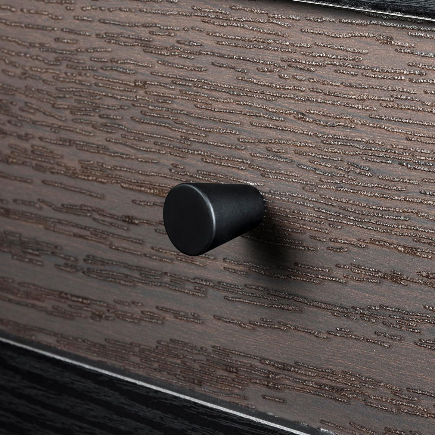 Sango Arch 2-Drawer Nightstand, Modern Black Wood Bedside Table with Two-Tone Finish, Storage Drawers, Sturdy Legs, Minimalist Stylish Furniture for Contemporary Homes