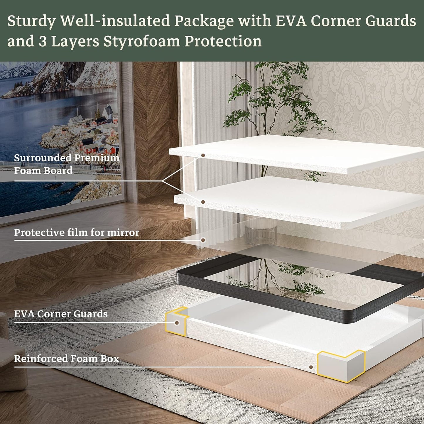 TokeShimi 24 x 32 Inch Brushed Silver Bathroom Mirror for Wall Brushed Brass Metal Rounded Corner Rectangle Mirror Metal Frame Deep Set Design Hangs Horizontal Or Vertical