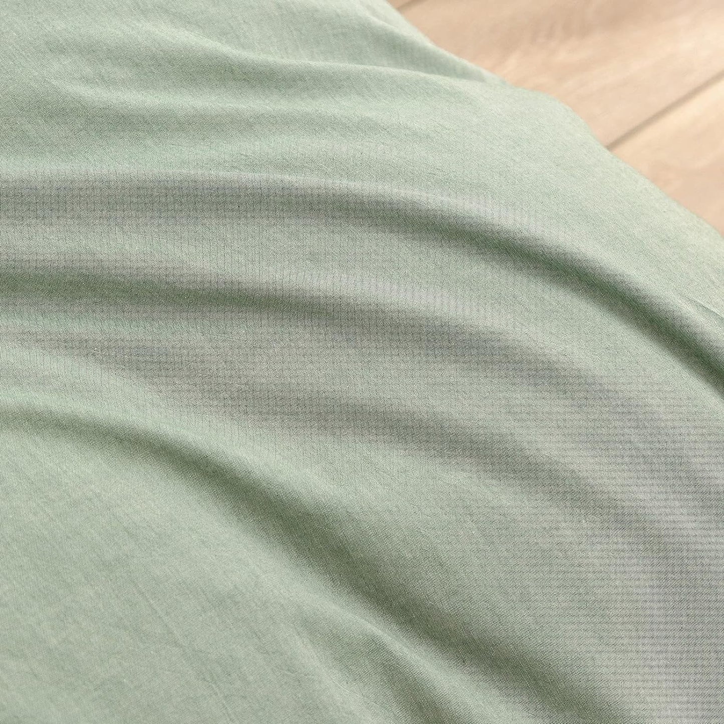 BESTOUCH Duvet Cover Set 100% Washed Cotton Linen Feel Super Soft Comfortable Chic Lightweight 3 PCs Home Bedding Set Solid Green King