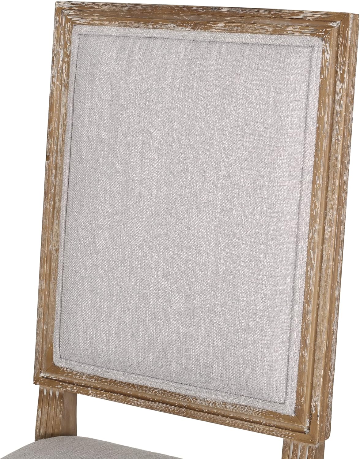 Christopher Knight Home Regina French Country Dining Chairs Set of 2, Wooden Dining Room Chair, High Back Kitchen Side Chair, Fabric Upholstered Armless Extra Seat, Light Gray and Natural