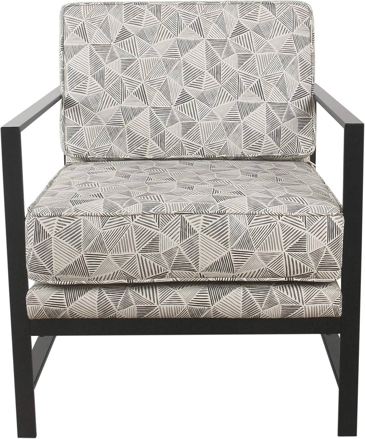 HomePop Modern Metal Frame Accent Chair Home Décor|Accent Chairs for Living Room & Bedroom - Gray Lines