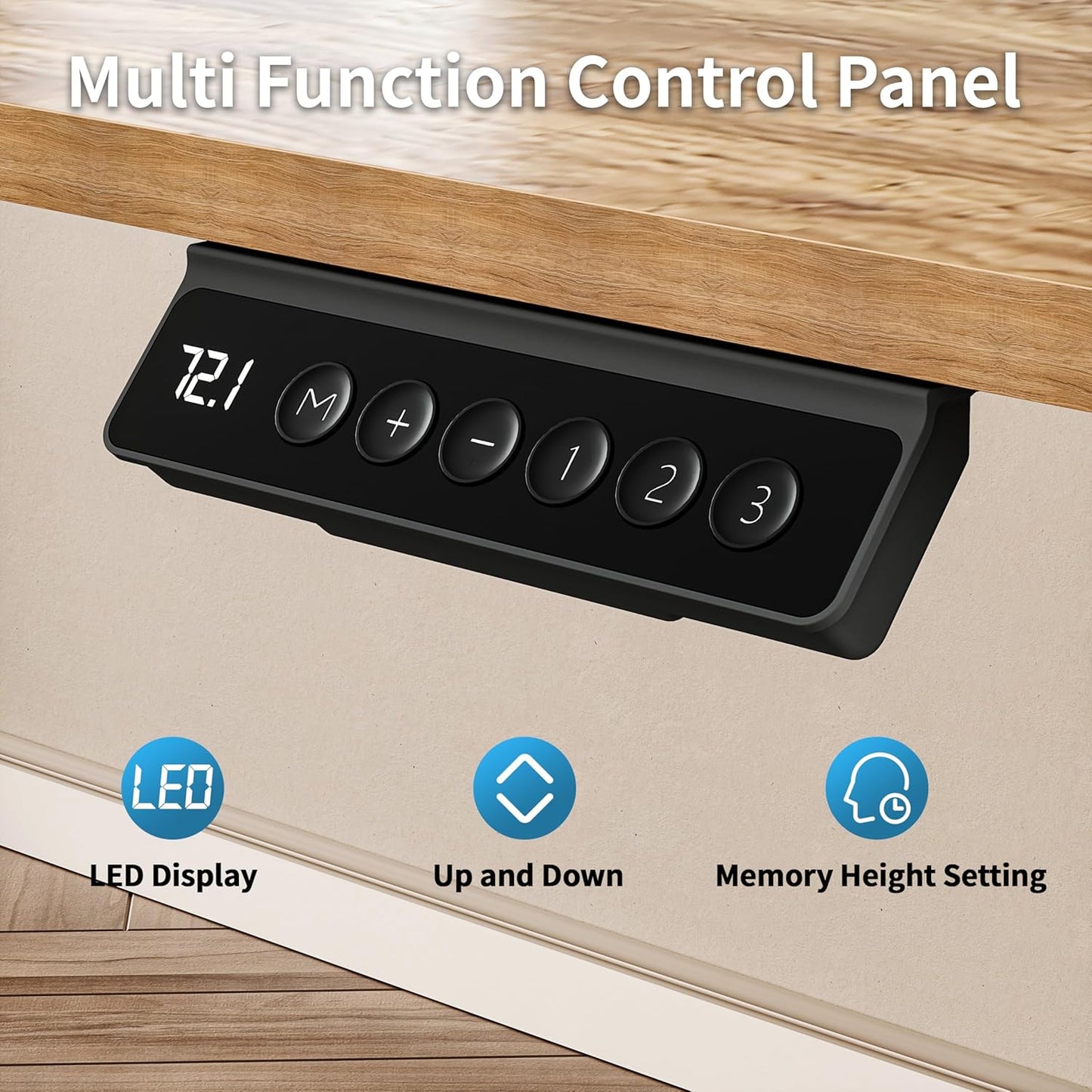 BIZUM 40x24 Inch Electric Standing Desk with Memory Presets, Quiet Motor Height Adjustable Stand Up Desk for Home Office & Gaming, Ergonomic Sit Stand Workstation,Light Rustic Brown