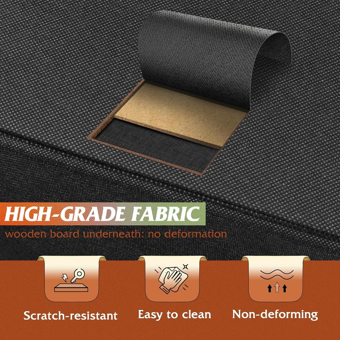 WLIVE Dresser for Bedroom with 5 Drawers, Wide Chest of Drawers, Fabric Dresser, Storage Organizer Unit with Fabric Bins for Closet, Living Room, Hallway, Black and Rustic Brown