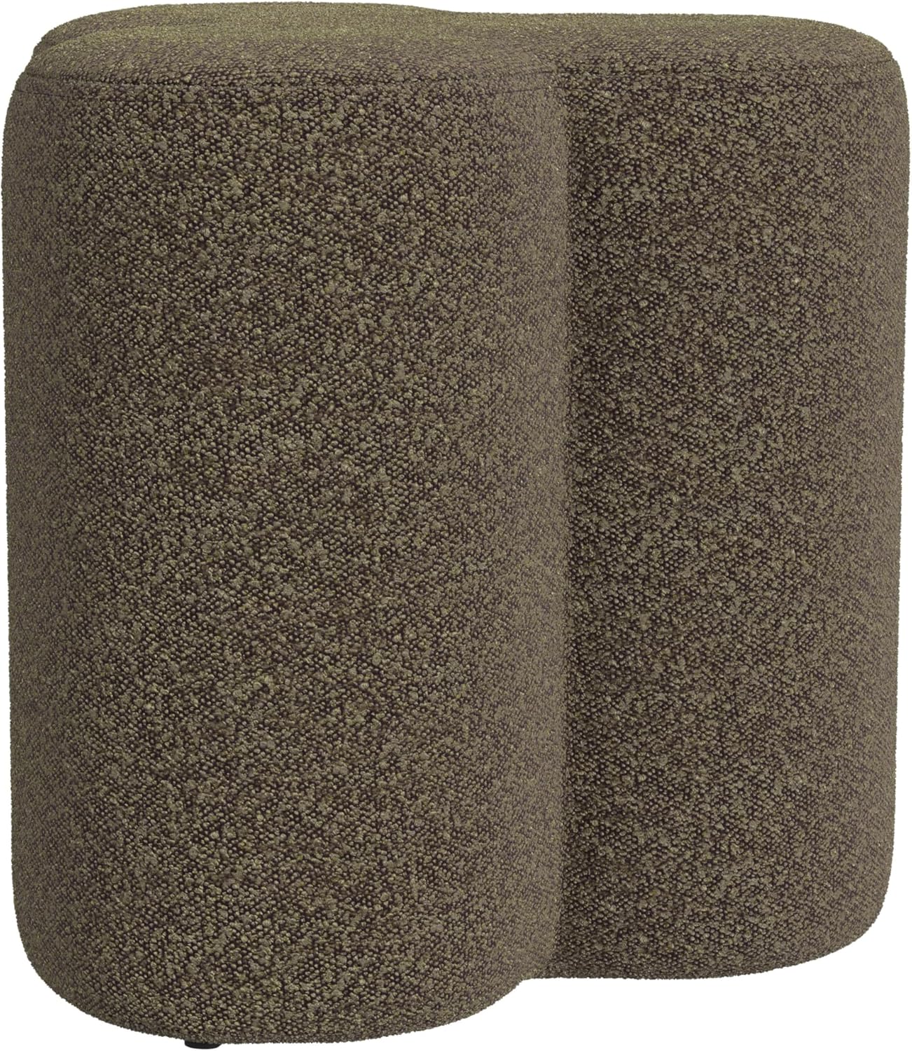 HomePop Upholstered Clover Shaped Ottoman Home Décor|Foot Rest Ottoman - Dark Brown Boucle
