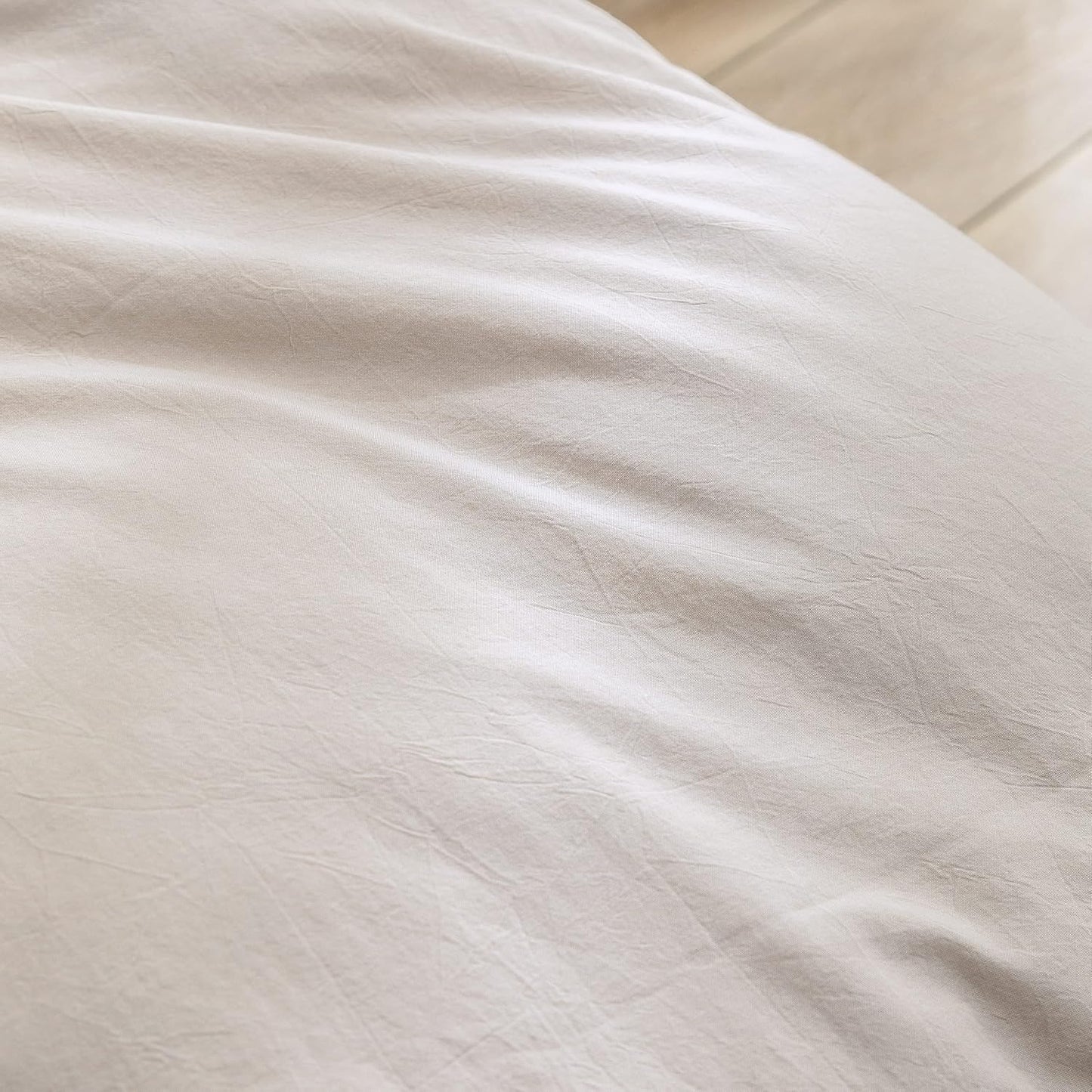 BESTOUCH Duvet Cover Set 100% Washed Cotton Linen Feel Super Soft Comfortable Chic Lightweight 3 PCs Home Bedding Set Solid Linen Grey Full/Double