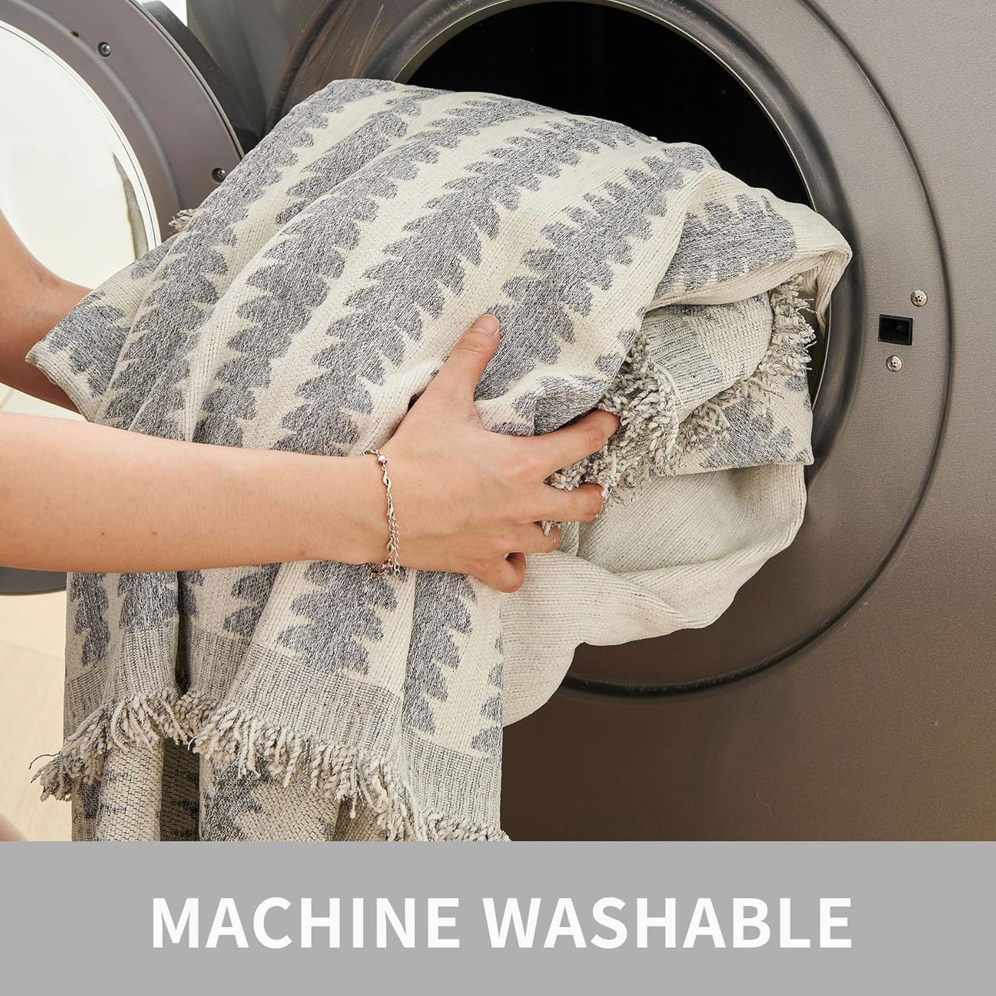 HAOMAIJIA Boho Sofa Covers Couch Covers for 3 Cushion Couch Sofa Pet Friendly Soft Thick Couch Cover for Dogs Washable Sectional Couch Covers L Shape Furniture Protector (Grey, 91"x150")