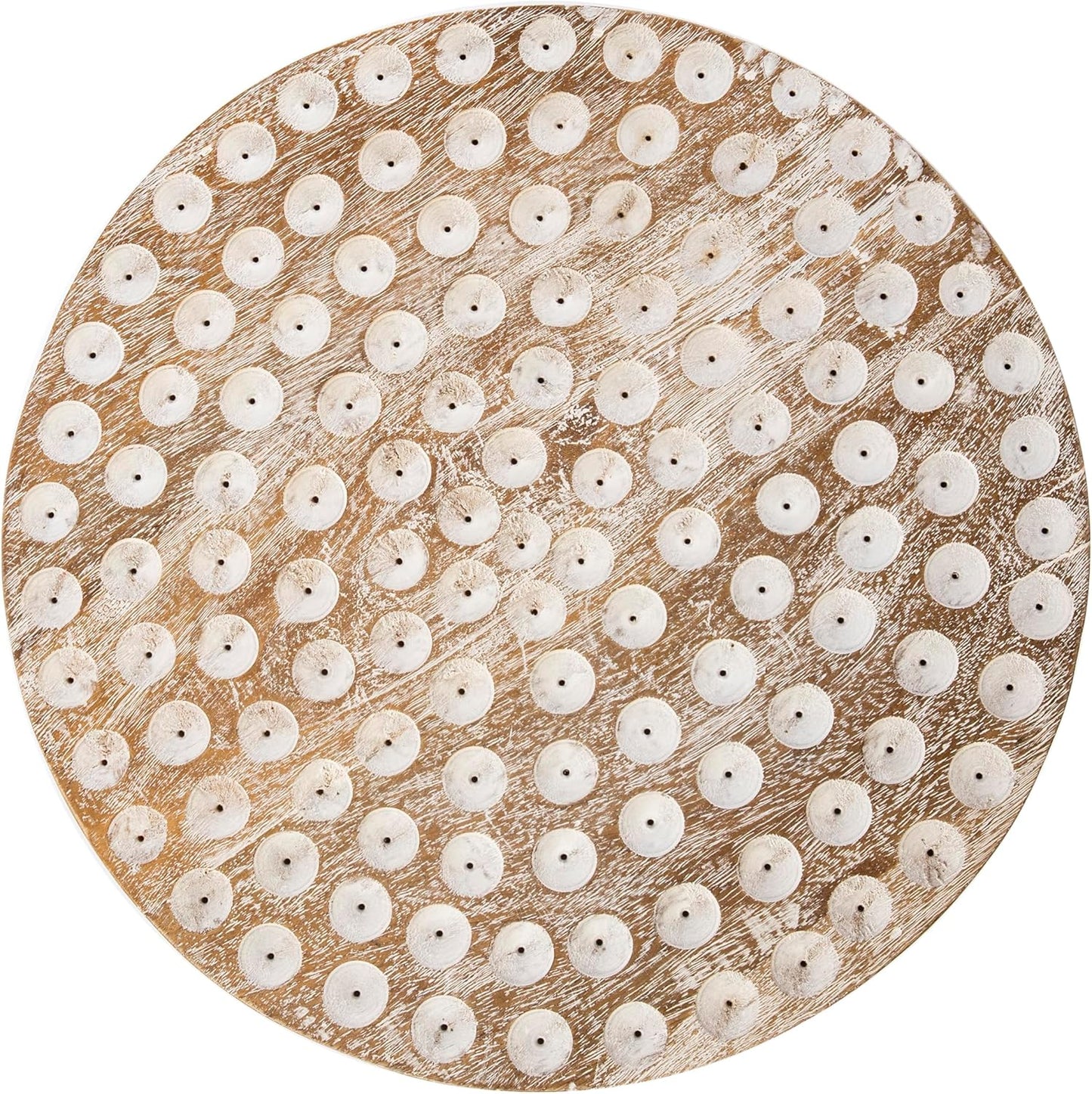 SEI Furniture Campti Round Accent Table, White