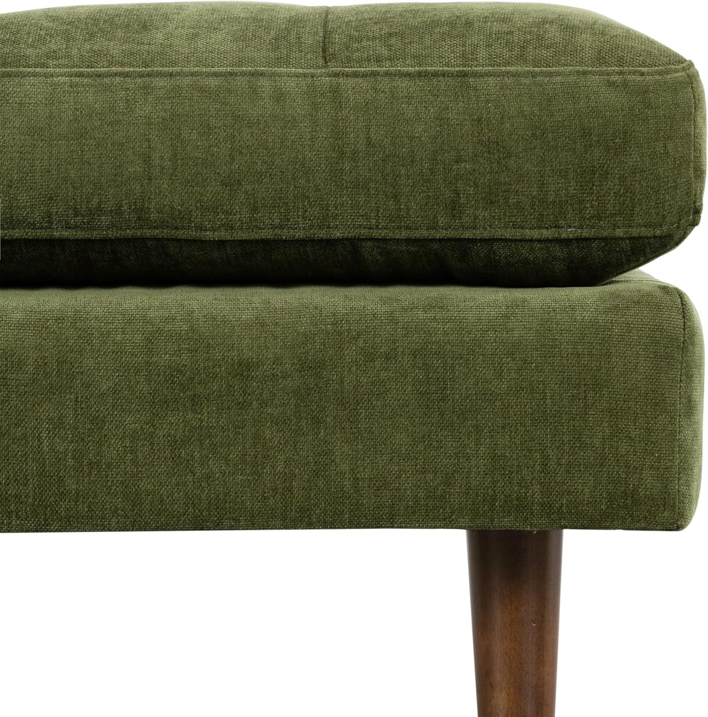 Poly and Bark Napa Velvet Ottoman in Distressed Green