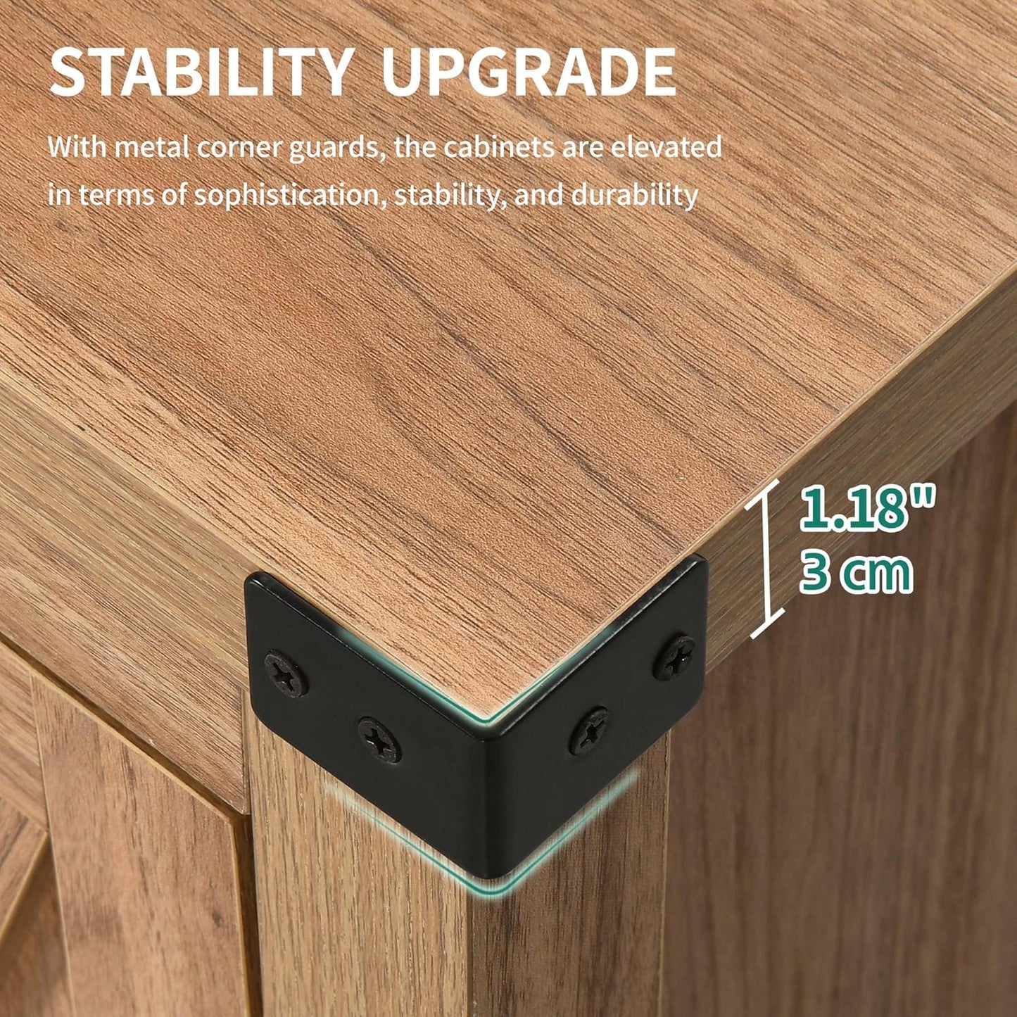 YITAHOME 55'' Sideboard Buffet Cabinet with Storage, Farmhouse Large Coffee Bar Cabinet with Adjustable Shelf for Kitchen, Living Room, Oak