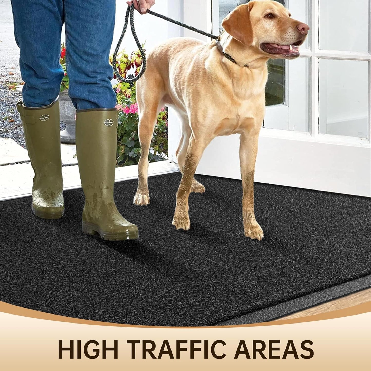 Amyracel Front Door Mat Indoor Outdoor Entrance, 36" x 72" All-Season Waterproof Heavy Duty Doormat for Outside Entry, Stain and Fade Resistant, Low Profile, Easy Clean Patio Entryway Mat