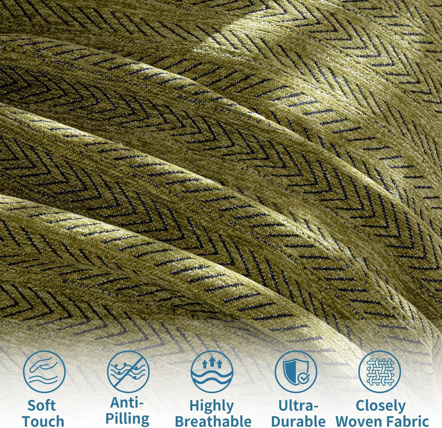 Nobildonna Sofa Cover Washable Soft Thicken Chenille Couch Cover with Tassel,Waterproof Sofa Slipcover for 3-4 Cushion Couch,Sectional Sofa,L-Shaped Furniture Protector Pet-Friendly,Green 71"x134"