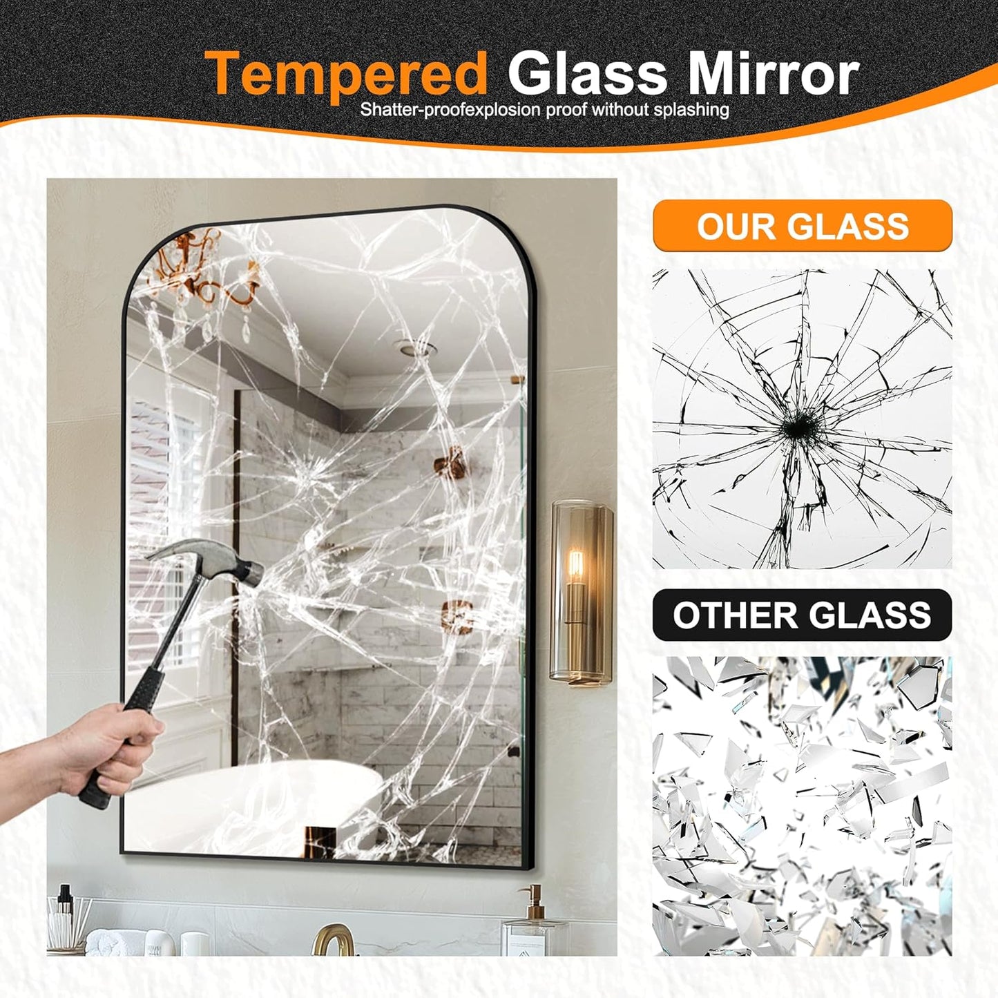 Bathroom Vanity Mirror,40" x 28" Black Metal Framed Wall Mirror for Over Sink, Living Room, Bedroom,Entryway Decor