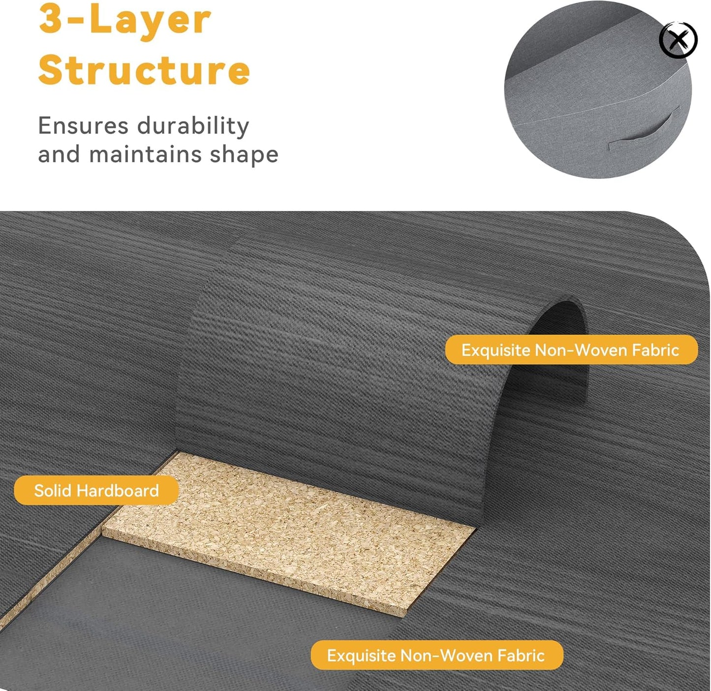 DWVO 10 Drawer Dresser - Fabric Storage Tower, Organizer Unit for Living Room, Hallway, Closets - Sturdy Steel Frame, Wooden Top & Easy Pull Fabric Bins