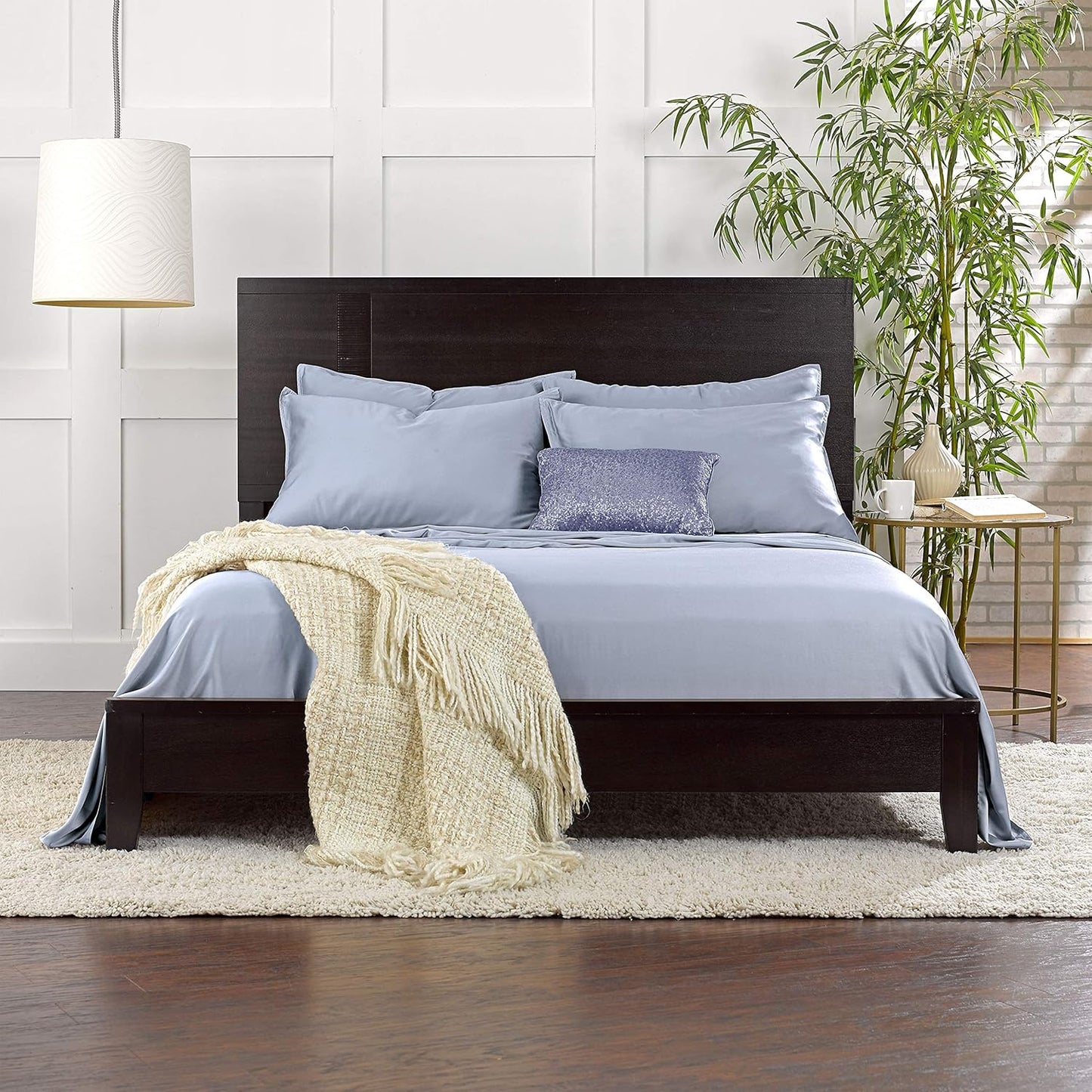 Twin XL Sheets by Pure Bamboo, Genuine 100% Organic Viscose Derived from Bamboo Bed Sheet Set, Luxuriously Soft & Cooling, Double Stitching, Lifetime Quality Promise (Twin XL, Sterling Blue)