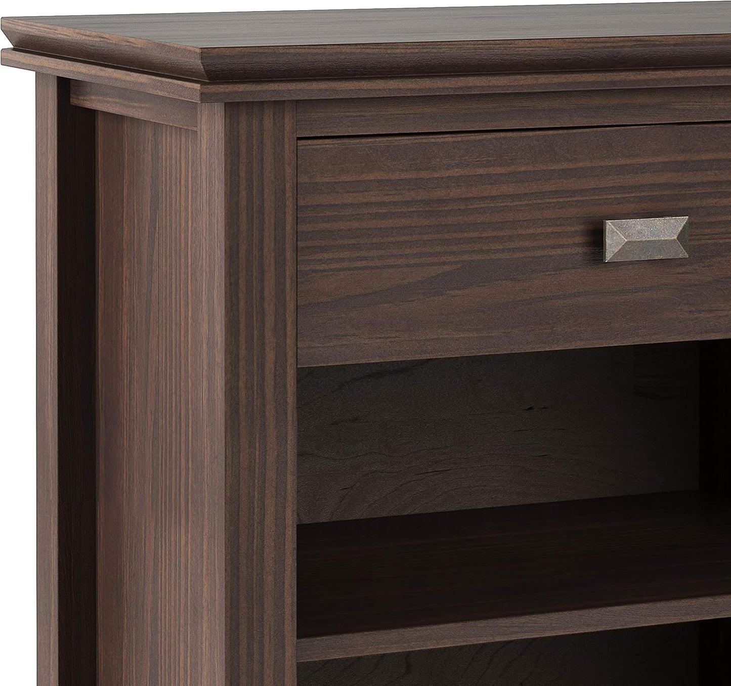 SIMPLIHOME Artisan SOLID WOOD 24 inch Wide Transitional Bedside Nightstand Table in Warm Walnut Brown for the Living Room and Bedroom