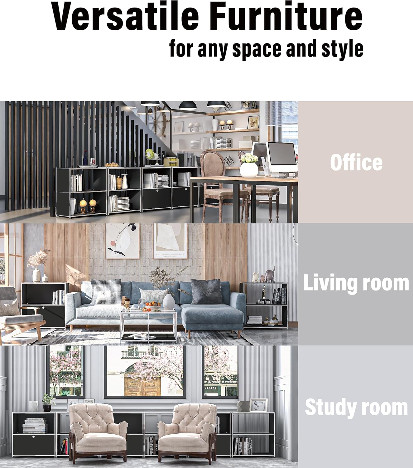 32-Inch 2-Tier Metal Bookcase, Open Shelf Storage Organizer for Living Room, Bedroom, Side Table or Nightstand Use, Modern DIY Assembly, Black