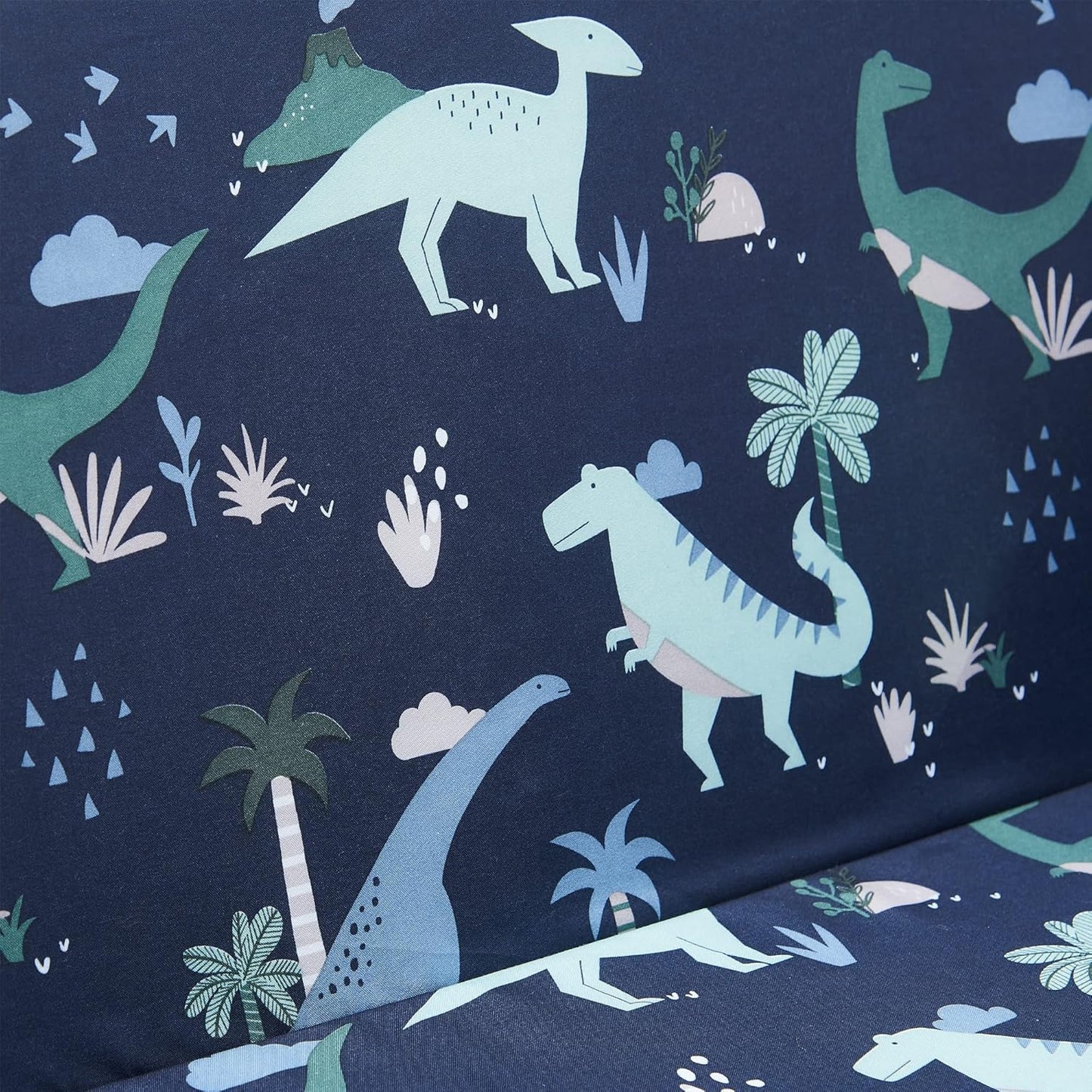 Ulax furniture Kids Sofa Chair for Reading, 2-in-1 Sofa Toddler Fold Out Couch, Convertible Sofa to Sleeper Couch (Navy Dinosaur)