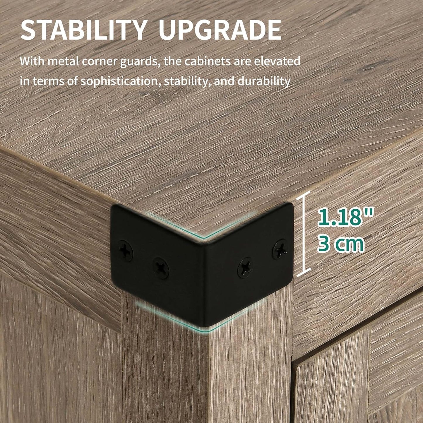 YITAHOME Buffet Cabinet with Storage, 55'' Modern Farmhouse Coffee Bar Cabinet w/4 Doors &Adjustable Shelf, Wood Large Kitchen Storage Cabinet with Barn Doors for Kitchen, Living Room, Grey-Brown