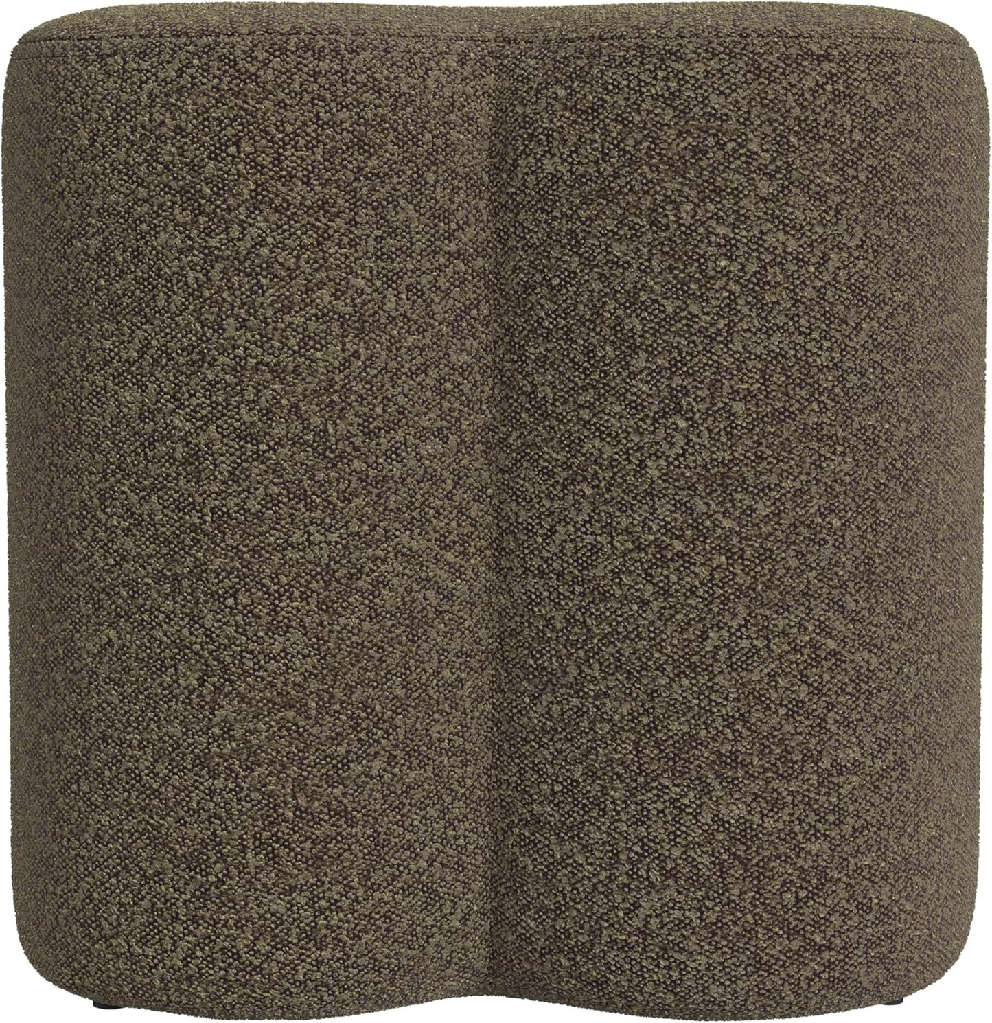 HomePop Upholstered Clover Shaped Ottoman (No Lid, Seat Only) Home Décor | Foot Rest Pouf – Dark Brown Boucle