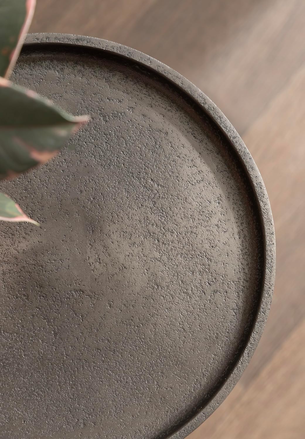 Kate and Laurel Truxton Modern Round Metal Drink Table, 9 x 9 x 22, Graphite, Industrial Cast Aluminum Pedestal Table for Use as Indoor Plant Stand or Living Room Decor