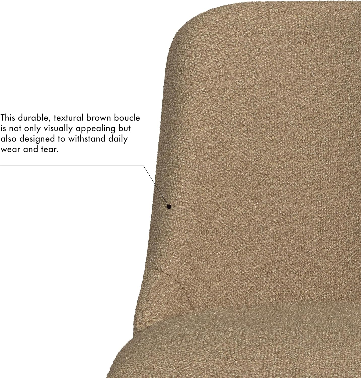 HomePop Home Decor | Upholstered Hemet Gayle Side Dining Chair | Decorative Home Furniture, Brown Boucle (Single Pack)