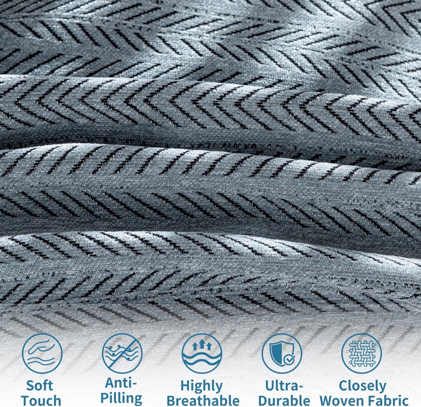 Nobildonna Sofa Cover Washable Soft Thicken Chenille Couch Cover with Tassel,Waterproof Sofa Slipcover for 2-3 Cushion Couch,Sectional Sofa,L-Shaped Furniture Protector Pet-Friendly,Dusty Blue71 x118