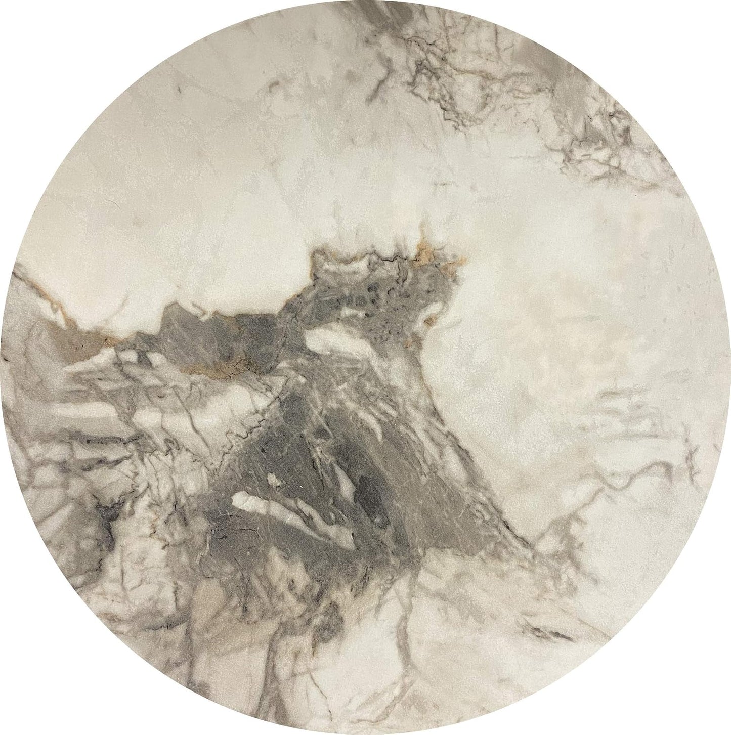 PAK HOME - Set of 2 End Table - White Marble Look Round Wood Sofa Side Coffee Tables for Small Spaces, Nightstand Bedside Table for Small Spaces