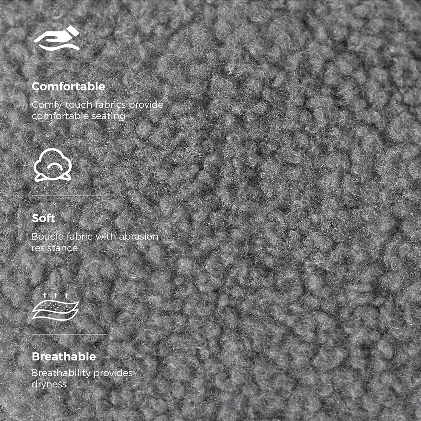 MAXYOYO Bean Bag Chair, Tufted Bean Bag Sofa with Boucle Fabric, Comfy Lazy Chair with Filler, Living Room Sofa for Adults Teens, Accent Couch for Bedroom Dorm, Grey