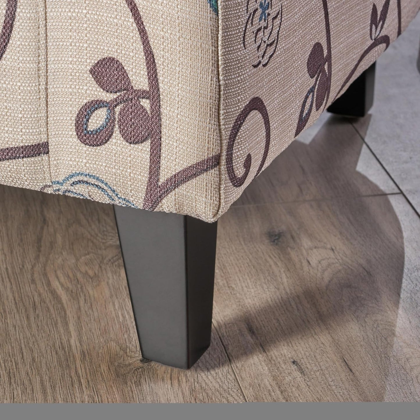 Ball & Cast Upholstered Arm Chair,Classic American Style Flower Design Fabric Dining Chair,Comfy Farmhouse Accent Chair with Padded Seat and Backrest for Living Room Kitchen,White+Blue