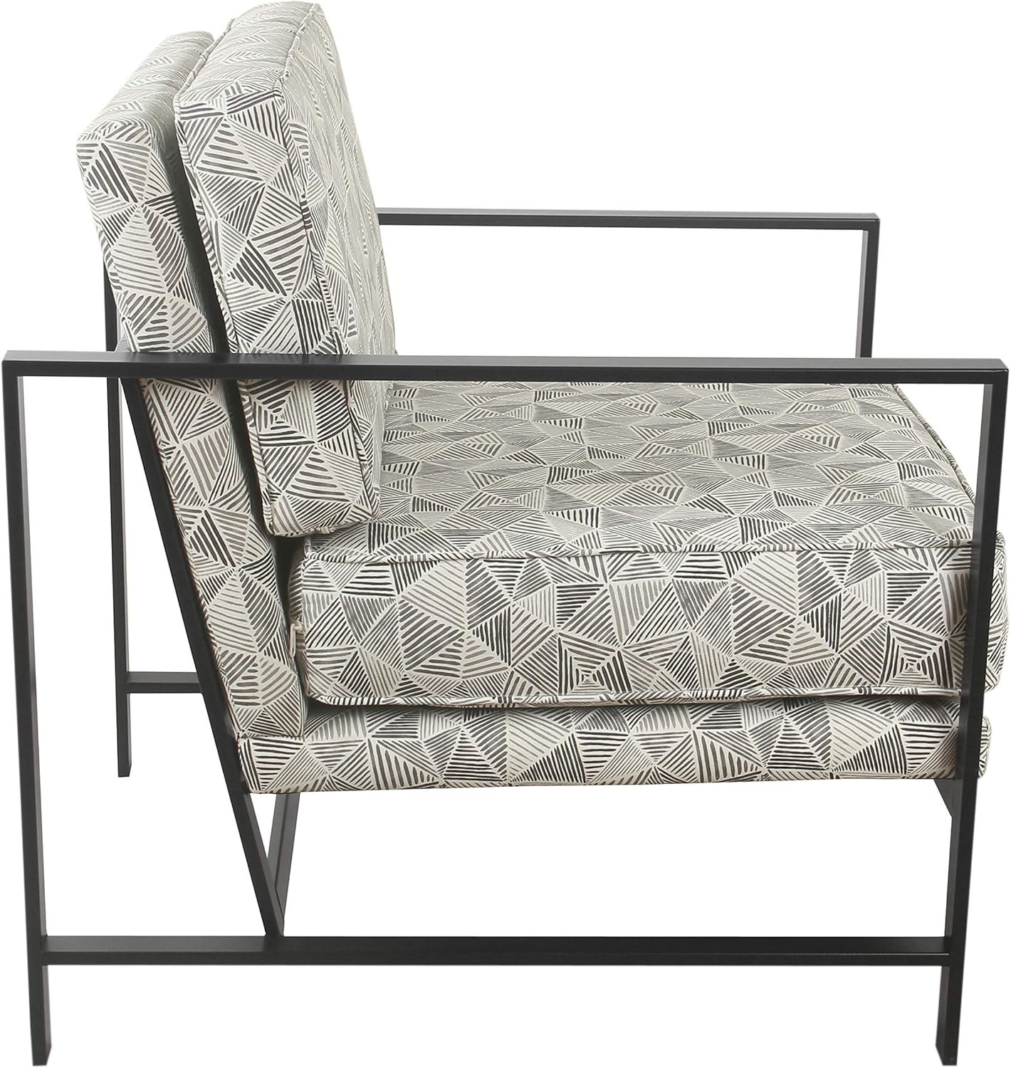 HomePop Modern Metal Frame Accent Chair Home Décor|Accent Chairs for Living Room & Bedroom - Gray Lines