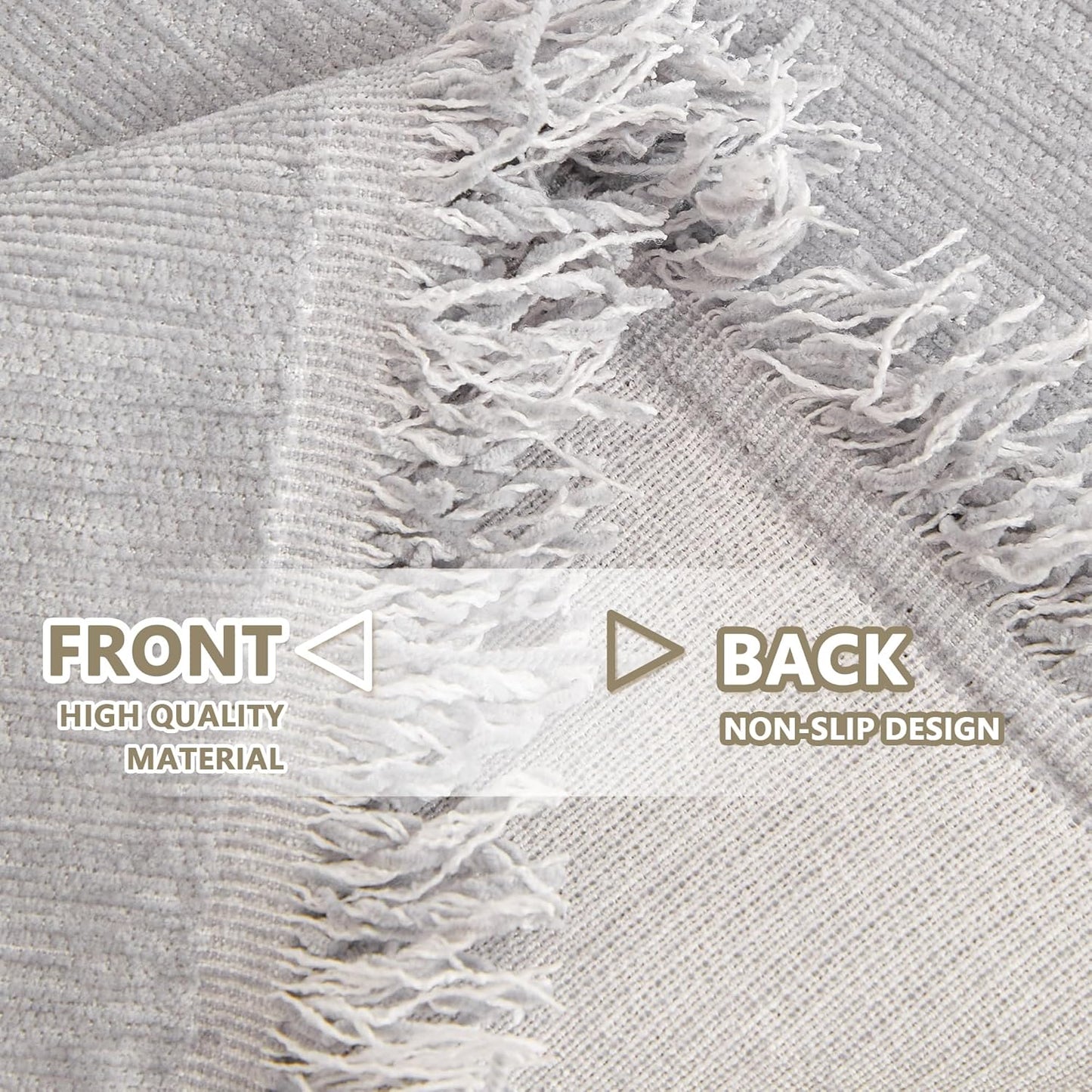 MYSKY HOME Sofa Cover for Dogs, Washable Boho Couch Cover Blanket, Thick Durable Tassel Water Resistant Furniture Protector, 71"x 118", Light Grey