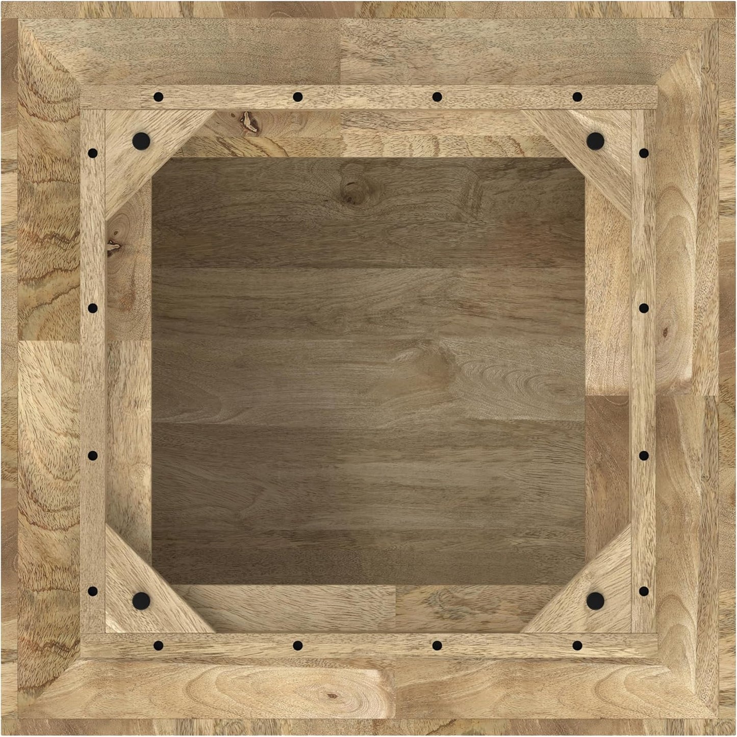 SIMPLIHOME Lockhart Square Coffee Table - 30 inch Wide Solid Mango Wood Living Room Table in Natural, Modern Cocktail Table for Family Room with Large Surface and Low Profile, Assembled