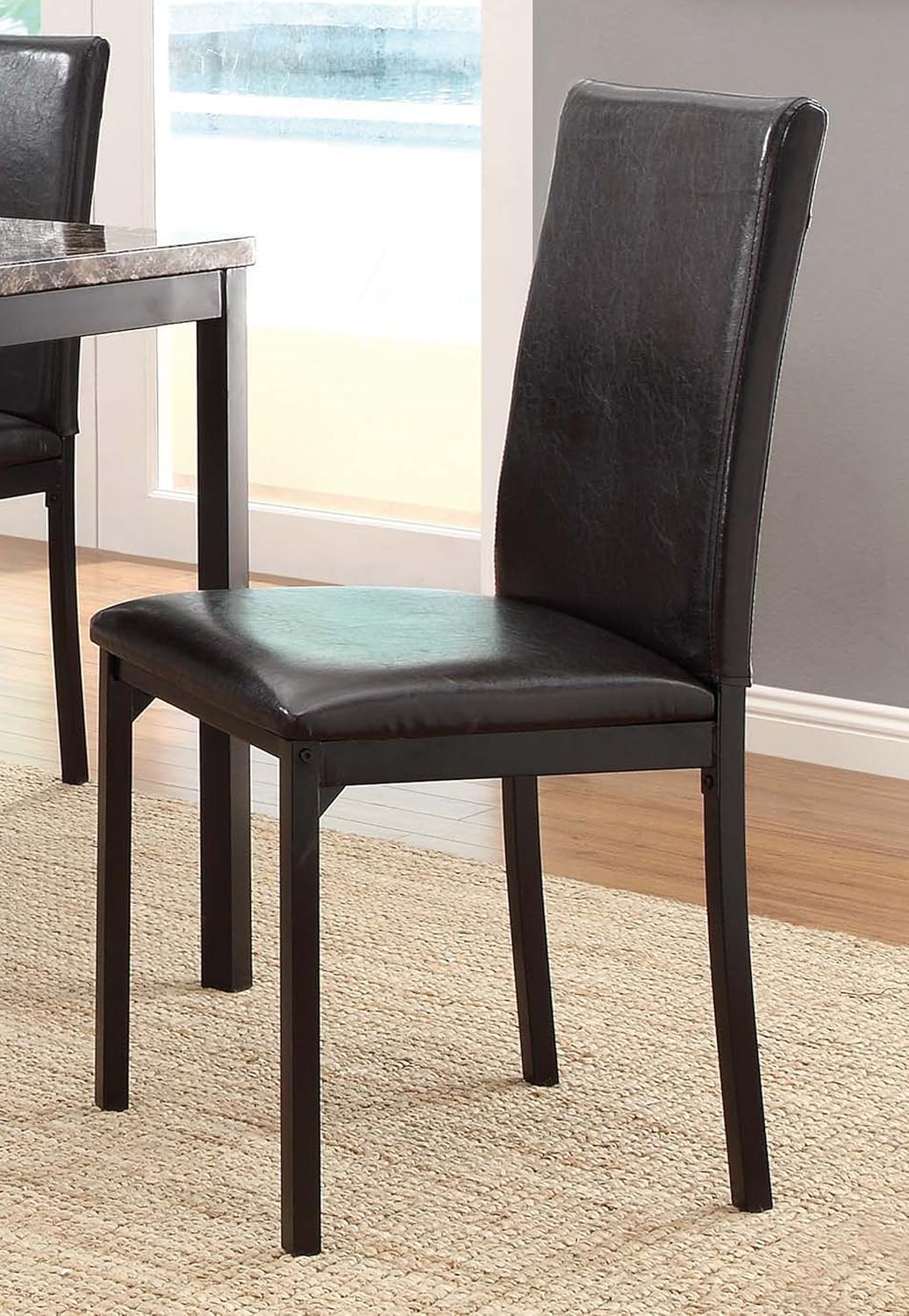 Homelegance 2601 Tempe PU Upholstered Chair (Set of 4), Dining Height, Brown