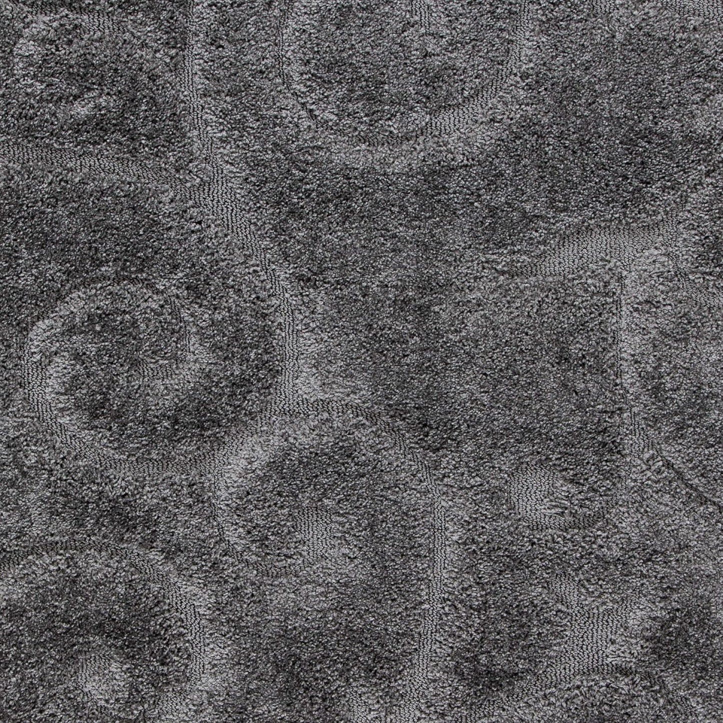 SAFAVIEH Florida Shag Collection Area Rug - 4' Square, Grey, Scroll Design, Non-Shedding & Easy Care, 1.2-inch Thick Ideal for High Traffic Areas in Living Room, Bedroom (SG455-8013)