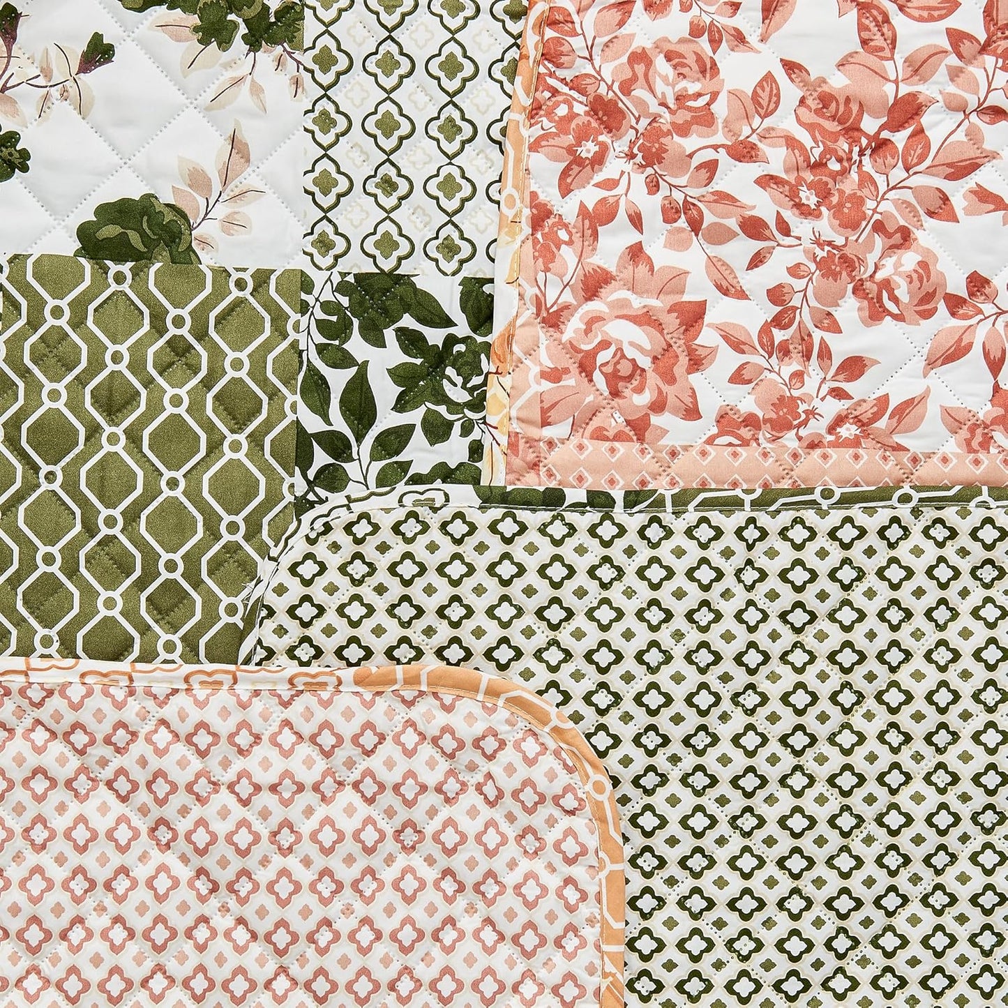 Great Bay Home Reversible Patchwork Sofa Cover - Washable Slipcover Furniture Protector with Elastic Straps - Couch Cover for Dogs, Kids, and Pets - Box-Stitched Detail (Sofa, Dusty Rose)